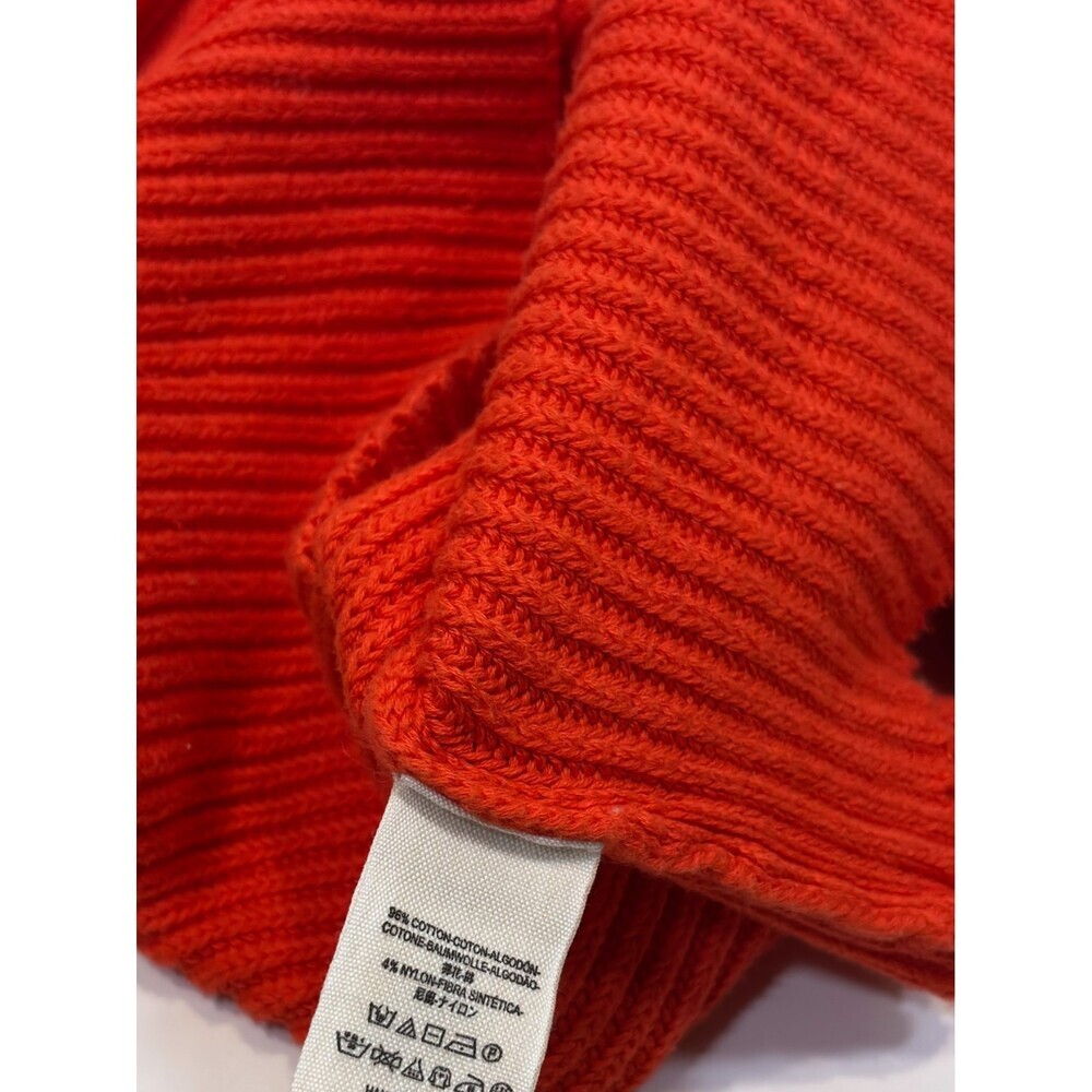 Free People Downtown Asymmetrical Hem Sweater Coral Red Knit - Small - Picture 6 of 7